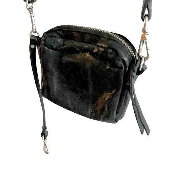 MAXON COLLECTION Italy Leather Wristlet Pouch Convertible Purse Black - Picture 16 of 16